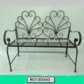 Scrolled Foldable Wrought Iron Garden Bench with Arms Cheap